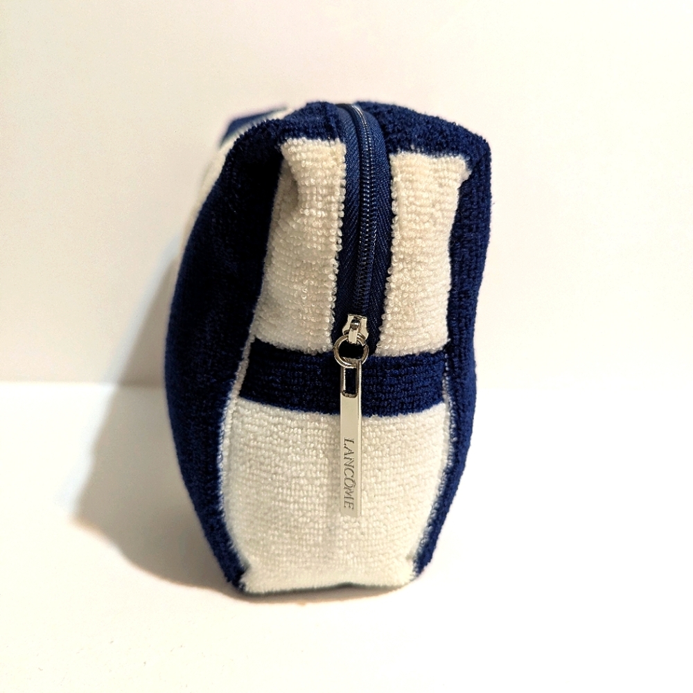 Lancôme Navy and White Striped Make-up Travel Terry Cloth Pouch - Picture 2 of 8